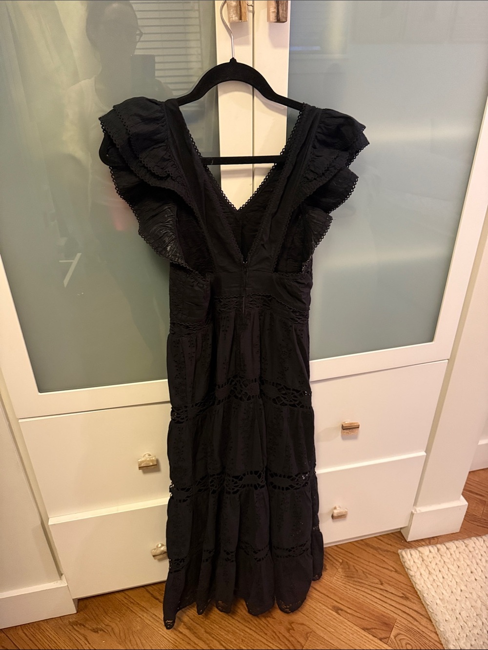 Sea New York Georgina Black Eyelet Midi Dress - Picture 4 of 5